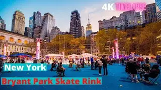 New York Bryant Park Skate Rink Timelapse 4K