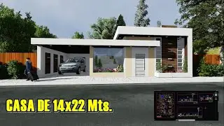 CASA en TERRENO DE 14x22 Metros - CASA con Piscina mas planos