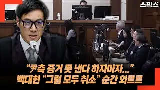 “尹측 증거 못 낸다 하자마자...” 백대현 “그럼 모두 취소” 순간 와르르