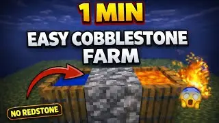 Easiest Cobblestone Farm in 60 Sec🔥 #minecraft #shorts