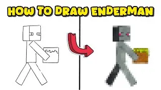 How to Draw Enderman from Minecraft &ndash; Tall Neutral Mob Drawing Guide