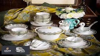 Plate Set Ceramic Tableware Sets European Elegance Gift Box 58 Piece