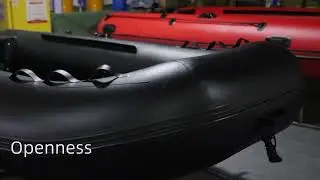 Black Inflatable Boat with 10hp Electric Outboard Motor Free Fishing Rod & Reel Combo, Rod Bracke...