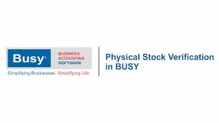 Physical Stock Verification - English