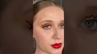 Graphic Eye Liner 🔥 Orange colourful eyeshadow look | Red Lipstick