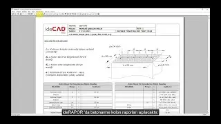 ideCAD Statik | Betonarme Tasarım Raporlarını Oluşturun - ideCAD Yapı Bilgi Modellemesi