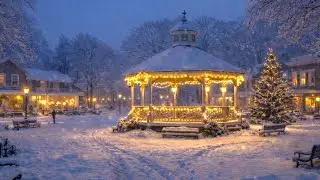 Warm Jazz in a Quiet Winter Town | Cozy Night Ambiance
