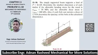 11-30  Determine the smallest dimension a and spacing s of the bolts | Mech of materials rc hibbeler