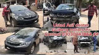 Honda rebirth front hood +front frame damage +danting complete shandar part 1 part 2 abhi baki ha ##