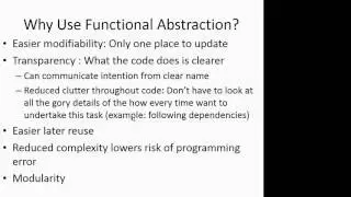 Lecture 2    Functional Abstraction and Code Quality