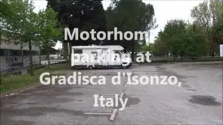 Motorhome parking at Gradisca d'Isonzo, Italy