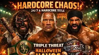 WWE 2K24 HARDCORE CHAOS 💀 | Jinder Mahal vs Mankind vs The Rock | Halloween Havoc | 24/7 & Hardcore 