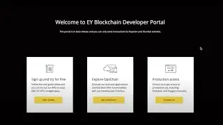 EY Blockchain Developer Portal - APIs demo