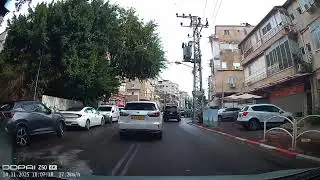 Two Lexus cars almost collided at entry to Bnei Brak 