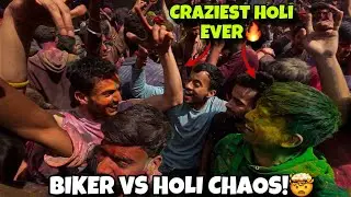 🚨 BIKER vs HOLI CHAOS! 🤯 | Craziest Holi Festival Experience Ever 🔥