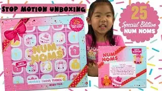 Stop Motion Toy Unboxing Num Noms Mystery Sweet Treats Mega Pack | 25 Special Edition Num Noms