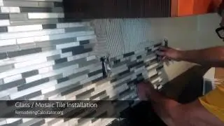 Backsplash Tile Install - Mosaic Glass Tile