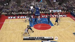 NBA Elite 11: геймплей матча Детройт Пистонс против Юта Джаз