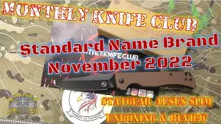 Monthly Knife Club Standard Name Brand November 2022- Stat Gear Ausus Slim Unboxing & Review
