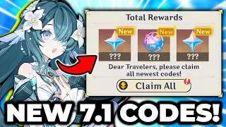 GENSHIN IMPACT 7.1 ALL NEWEST REDEEM CODES | Genshin Impact Codes, Genshin Codes, Genshin 7.1 Codes