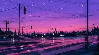 Night Falls On Suburbs Desert Street With Sweet Sound Crickets & Dogs Relaxing & Fall Asleep