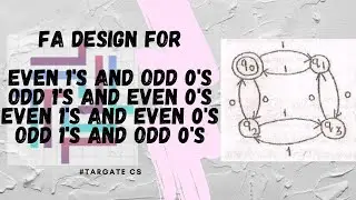 Construct fa for even no of 1s and odd no of 0s | fa for even 1 and even 0 | dfa for odd 1 and odd 0