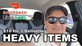 $10 3 Deliveries HEAVY Item Gig DoorDash Uber Eats Las Vegas Delivery Driver Ride Along 2024 Ep18