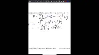 Horizontal area between 2 curves example 2