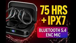Wireless Earbuds Review &mdash; 75hr Playtime, IPX7 & LED Case | Bluetooth 5.4 Sports Earbuds (ENC Mic)