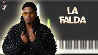 Myke Towers - LA FALDA | Instrumental Piano Tutorial / Partitura / Karaoke / MIDI