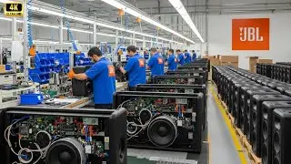 Inside the JBL factory: the production process of the Partybox 710 speaker.