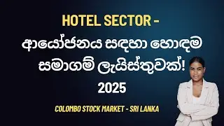 📌 CSE: Hotel Sector: Overall analysis of Financial Performance: Sinhala: EP- 11