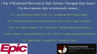 Top 10 Keyboard Shortcuts in Epic System