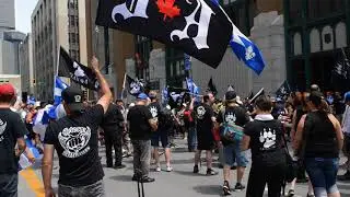 La Meute Anti-Immigration Protest in Montr&eacute;al Canada Day 2018 EMR 4508