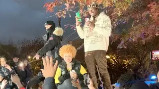 Lil TJay & Ice Spice Shut Down Entire Bronx Giving Out Turkeys In The Hood