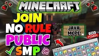 🥇 Join Best Survival Public Smp Server For Minecraft 🐧 | Java + PE | 24/7 Online | Free To Join 📸