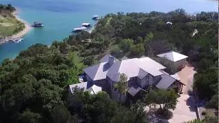 Aerial: Amazing Manicured Waterfront Estate on Lake Travis