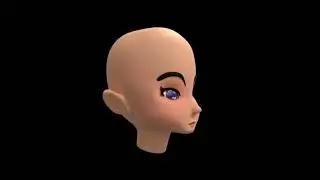 Preview Turntable for 3D Modeling Base Head Female Low Poly