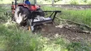 mulczer FAE UML/DT z ciągnikiem MF 2725: mineralizacja pasa ppoż