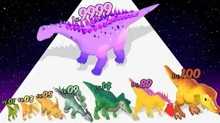 Upgrading to Max Level Gameplay in Dino Evolution Run 3D - Level Up ASMR Gameplay