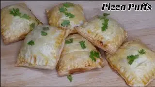 Pizza Puffs Recipe - Quick And Easy Snack - Pizza Puffs With Frozen Paratha Without Oven Recipe