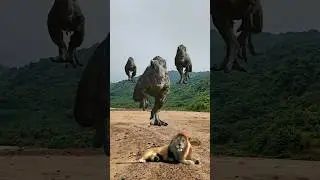 Lion vs Dinosaurs The Final Showdown #shorts #dinosaur #video #viral #lion