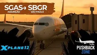 🛫 Assun&ccedil;&atilde;o / SGAS &rarr; S&atilde;o Paulo / SBGR no Zibo Mod 737-800 | GLO 7481 | ONLINE VATSIM XPLANE 12