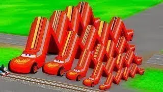 Big & Small Articulated McQueen Cars Vs Thomas Train The Tank Engine Vs Portal Vs Cars_Beamng.drive