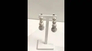 Tresor Paris White Crystal And Pearl Drop Stud Earrings 1