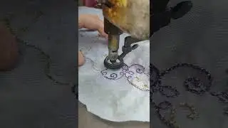 ASMR Chainstitch machine embroidery/ Тамбурная машинная вышивка по рисунку