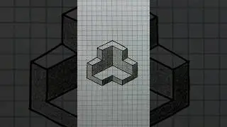 3D Drawing on Grid Paper || 3D Drawing on Graph Paper #shorts #3d #trending