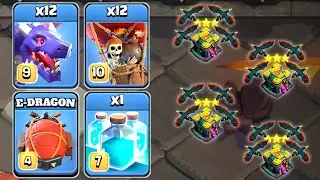Th14 DragLoon Attack With Clone Spell!! 12 Dragon + Clone Spell + 12 Balloon - Th14 Attack 2022