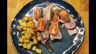lauwarmer Matjes mit gebratenen Kartoffelwürfel