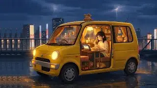 A Rainy Day İn Tokyo Living in a Mobile Home | Ghibli-Style ASMR